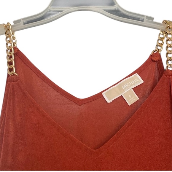 Michael Kors Burnt Orange Chain Strap Top - Picture 3 of 3